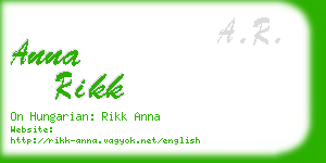 anna rikk business card